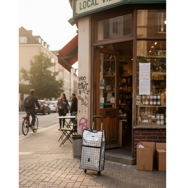 family's Comfortable Wheeled Market Cart for Shopping