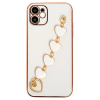 Ally iPhone 11 6.1inch Case Heart BraceletLuxury Silicone Strap Case with Holder-(5775)
