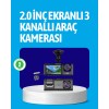 In-Car Recorder with 3 Cameras Water andDust-Proof Design