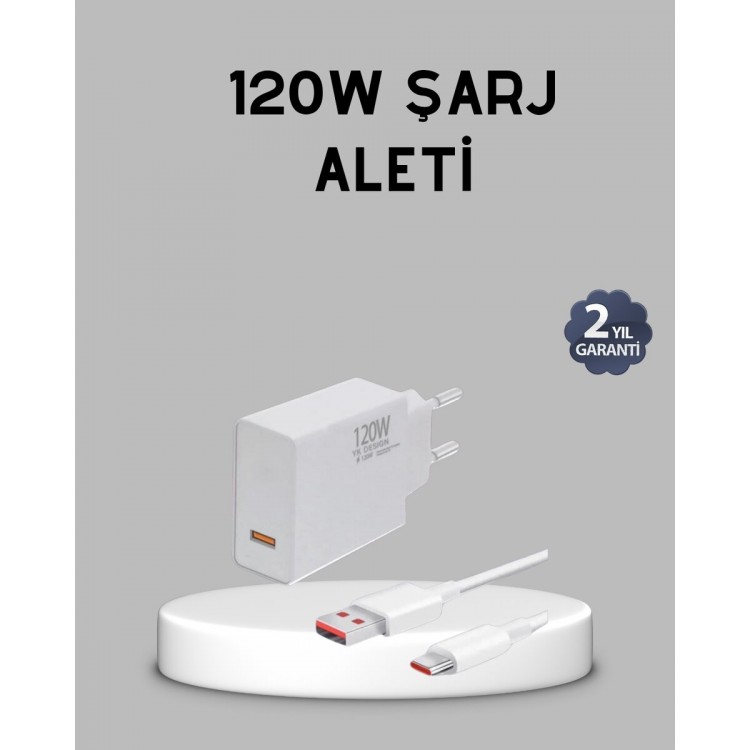120W Super Fast Charging Adapter – Type-CHigh Voltage Protected, Including Cable