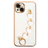 Ally iPhone 13 6.1inch Case Heart BraceletLuxury Silicone Strap Case with Holder-(5775)
