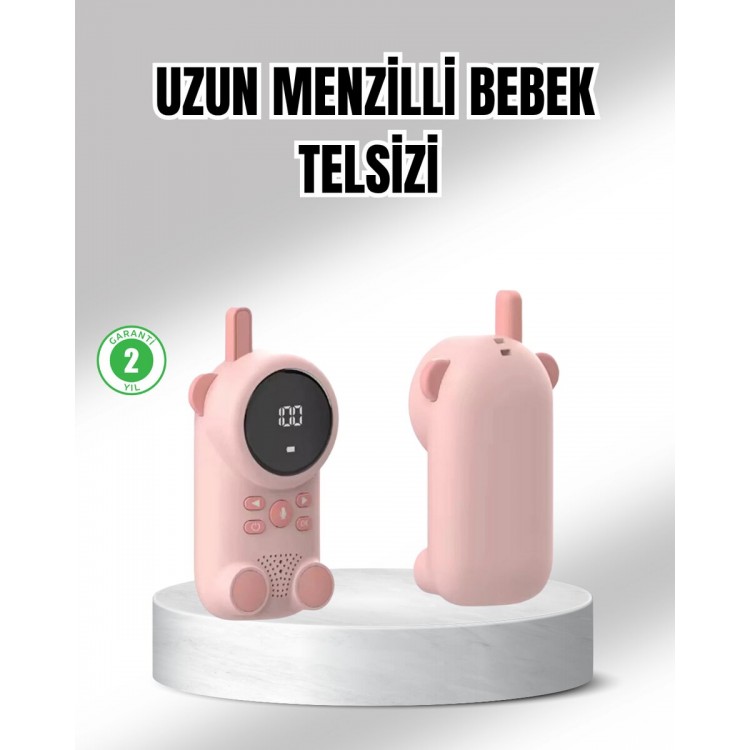Uzun Menzilli Bebek Telsizi 1-3 Km Çekim 22 Kanal LCD Ekran VOX Şarjlı