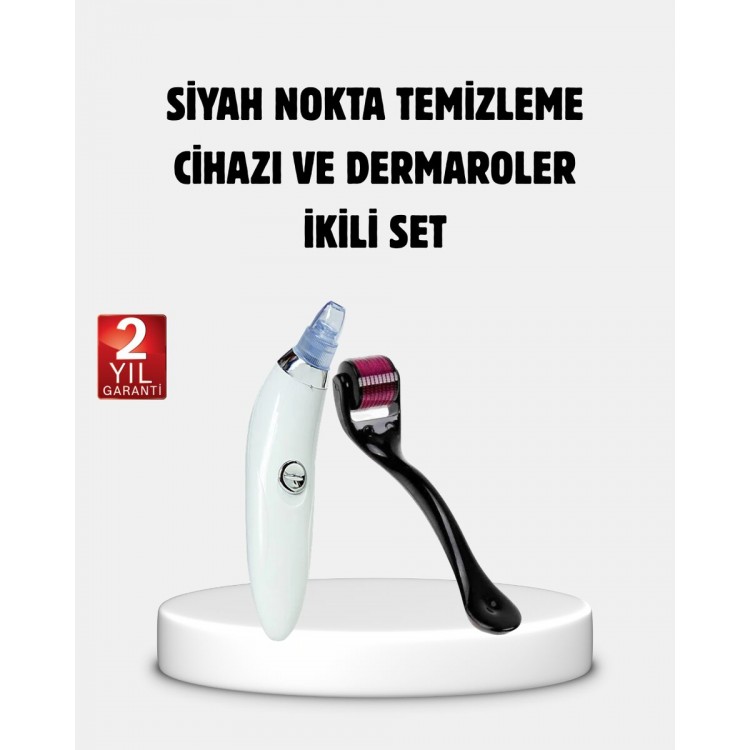 Professional Skin Care at Home Dermaroller + BlackheadCleaner Set
