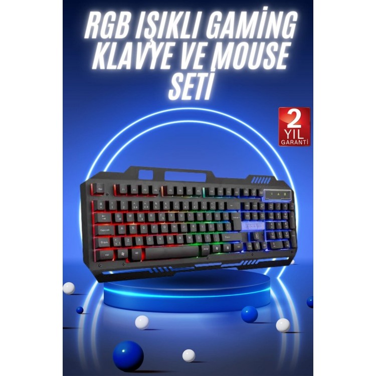 Gaming Gaming Keyboard with LED Illumination and Mechanical Feel