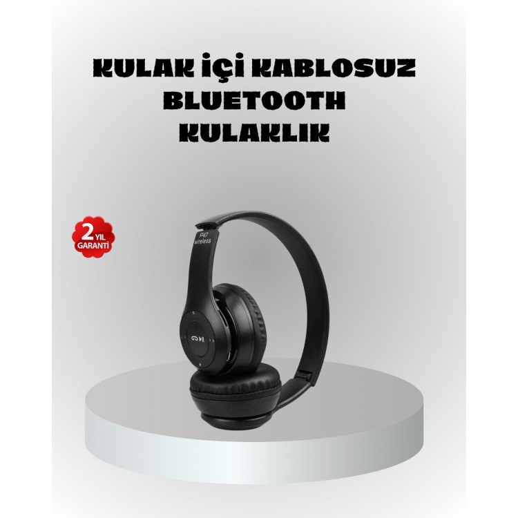Kablosuz Bluetooth Kulaklık – TF Kart AUX Mikrofonlu Suya Dayanıklı 10m Menzil