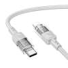 Hoco U129 Transparent Type-C to Lightning Dataand Charging Cable 1m-(5775)