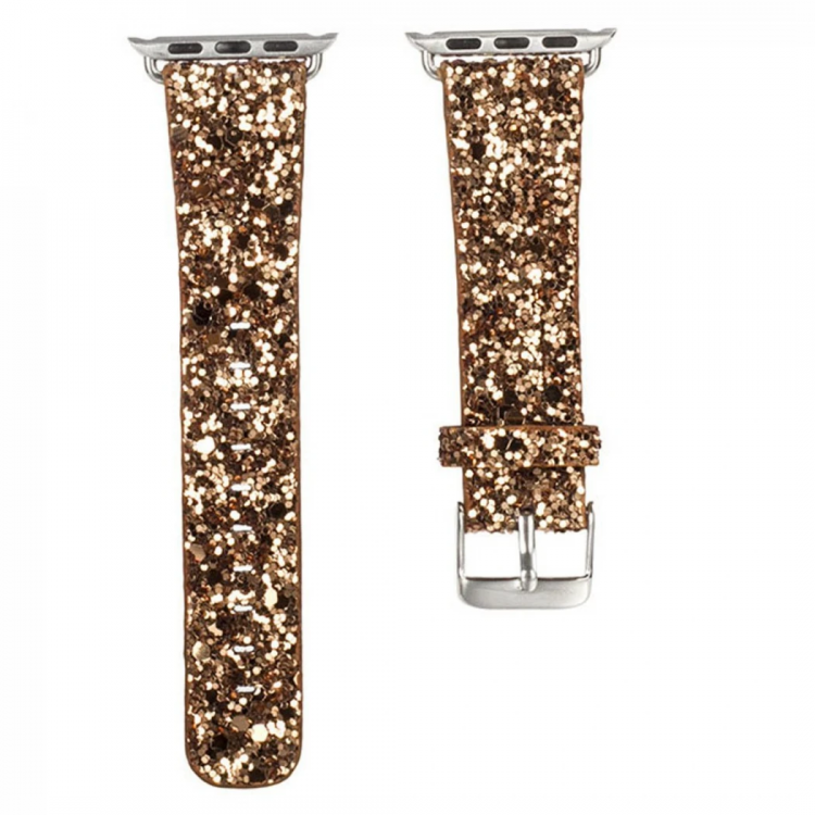 Ally Apple Watch 7-8 41mm 6-5-4 40mm Strap Cord Leather Glitter Embroidered 3-2-1 38mm-(5775)