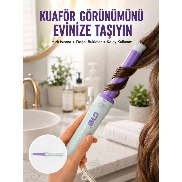 GW Taşınabilir Saç Maşası – 360° Döner Kablo Negatif İyonlu Seramik Teknoloji Yeni Nesil
