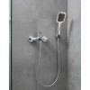 Siyah Duş Seti El Duşu Başlığı Spiral Hortum Dayanıklı Banyo Duş Aksesuarı