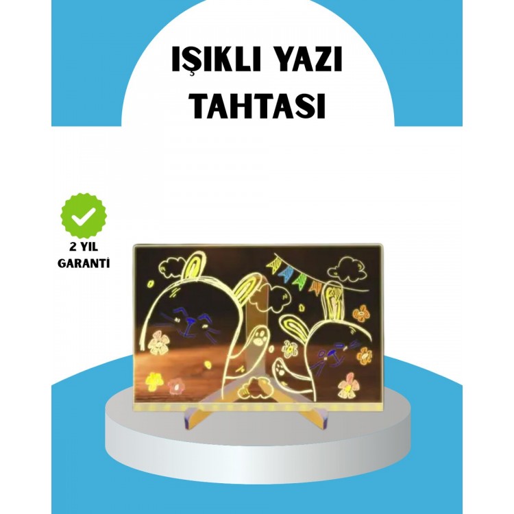 Silinebilir LED Mesaj Tahtası 7 Renkli Kalem Dahil