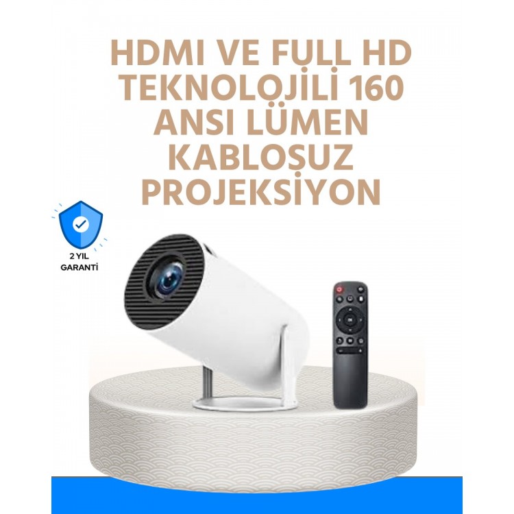 Kablosuz ve Kablolu Bağlantı Seçenekli Ev Tipi Projeksiyon