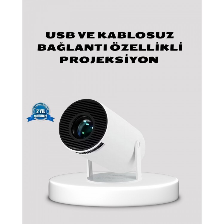 HDMI USB Bağlantılı 4K Destekli Taşınabilir Projeksiyon Cihazı