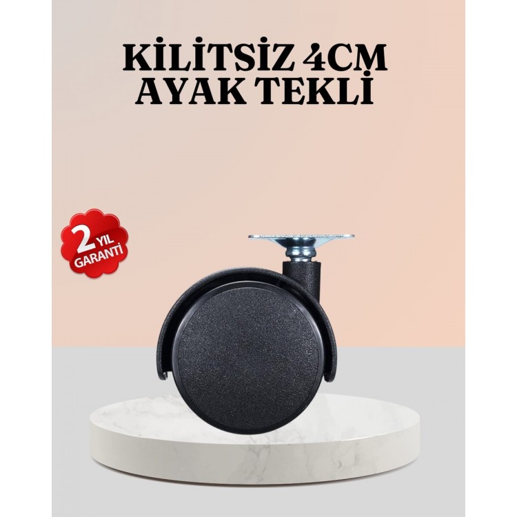 4 cm Çap Kilitsiz Tekerlek Ayağı Tekli Hafif Mobilyalar İçin