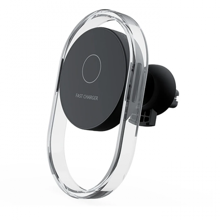 Ally 15W Air Conditioner Vehicle Ventilation Compartment Magnetic TransparentWireless Car Charger Phone Holder-(5775)