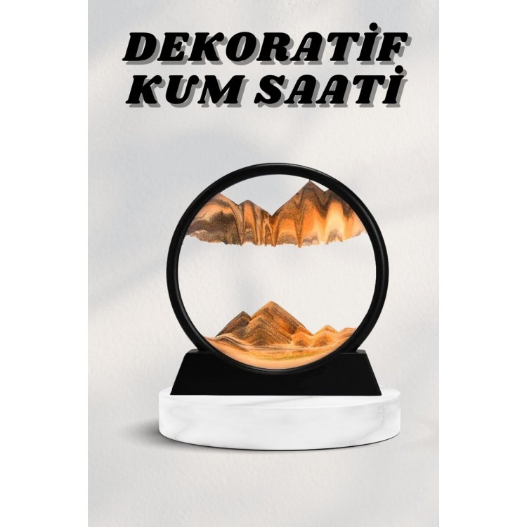 7 Inç Mavi Orta Boy Dekoratif Yuvarlak Şık Kum Tablosu Modern Dekoratif Süs