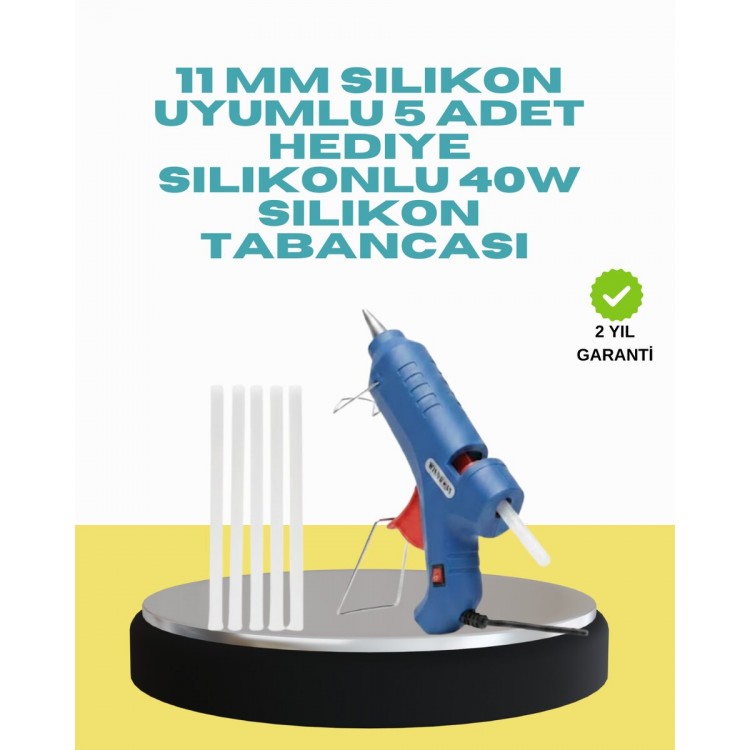 5 Silikon Hediyeli 40W Silikon Tabancası Ev ve Hobi Kullanımı