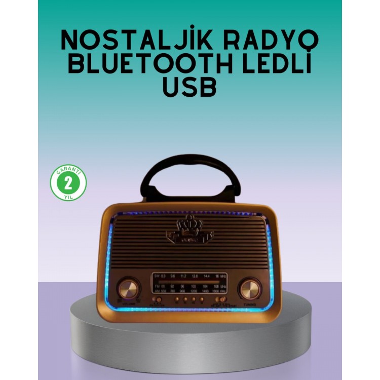 Bluetooth Özellikli Nostalji Radyo 3 Bant FM AM SW