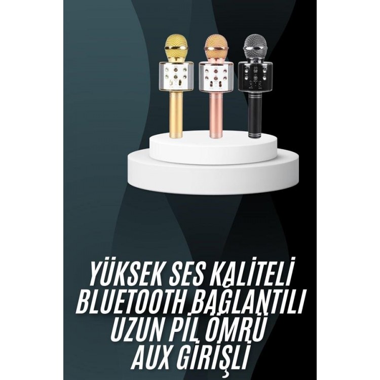 Karaoke Microphone with Bluetooth Connection and Aux Input Long Batterylifespan High Sound Quality