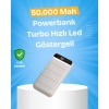 Bu taşınabilir şarj cihazı, günlük yaşamda ve seyahatlerde maksimum performans arayan kullanıcılar için ideal bir tercihtir. 50000mAh kapasiteli pili sayesinde tek şarjla birçok cihazı birden fazla kez şarj edebilirsiniz. Yeni nesil PD 22.5W çıkış sayesin
