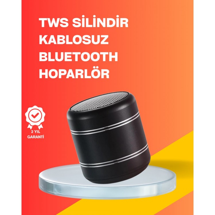 Mini Silindir Kablosuz Hoparlör Güçlü Ses 4W Bas + TWS Senkron Özellik