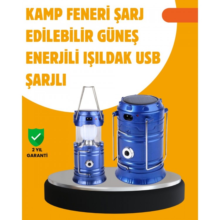 USB Şarjlı Çok Fonksiyonlu Kamp Feneri – Taşınabilir ve Dayanıklı