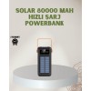 80000 mAh Powerbank Solar Fenerli modeli, yüksek kapasiteli taşınabilir şarj cihazı arayanlar için güçlü ve güvenilir bir seçenektir. 80000 mAh kapasitesi sayesinde uzun süreli enerji ihtiyacını karşılar ve telefonunuzu defalarca şarj etme imkânı sunar. G
