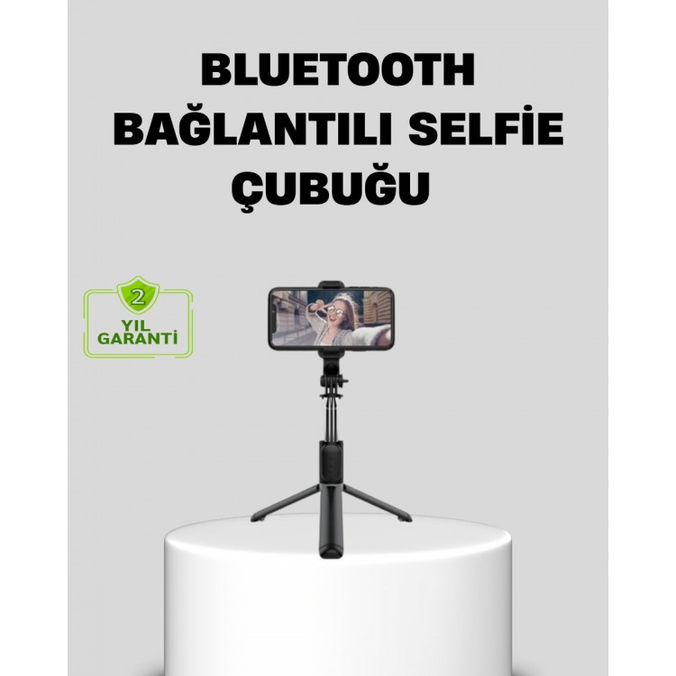 Bluetooth Selfie Stick – 360° Rotatable Head WirelessConnection