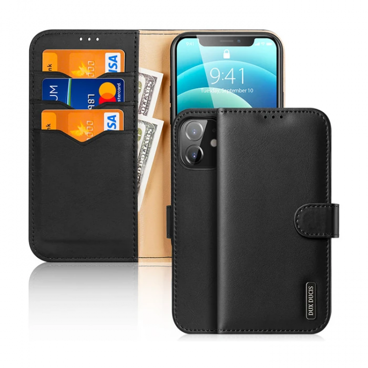 Dux Ducis iPhone 12 - 12 Pro Case with MagnetLeather Case with Wallet Hivo Series-(5775)