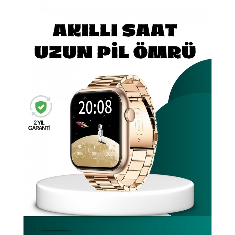 Bluetooth Arama Özellikli Akıllı Saat Uzun Pil Ömürlü