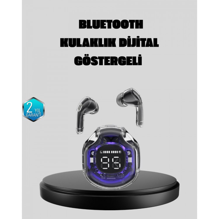 ENC Wireless Headset with Microphone Touch Control and LEDWith Screen Charging Box