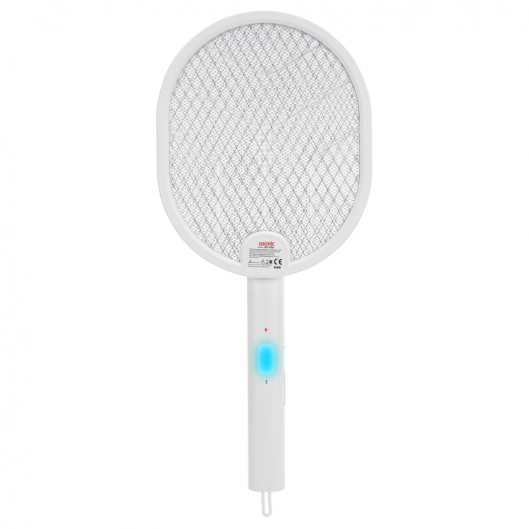 ASONIC AS-A26 White 3000V Racket Type UVRechargeable Foldable Fly with Purple Light 1200mAh BatteryLethal(1923)