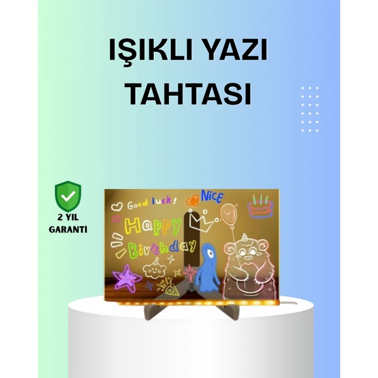 Yaratıcı Çizim ve Mesajlar İçin LED Işıklı Renkli Tahta