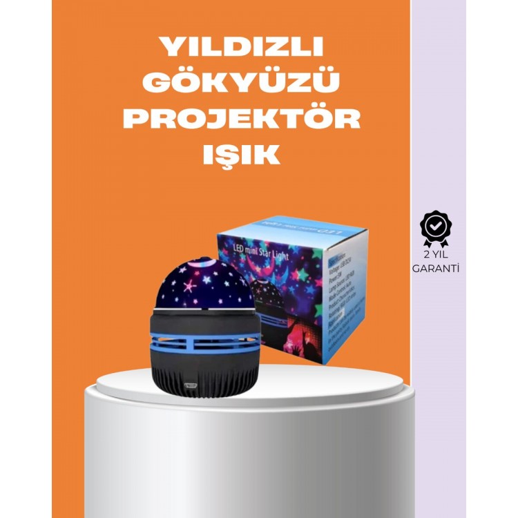 Star Master Galaxy Projektör – 360° Dönebilen Gece Lambası Dekoratif Ambiyans Işığı