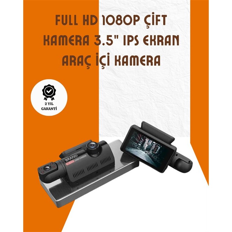 3 Inch IPS with In-Car and Front CameraScreened Full HD Security Camera