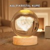 Heart Motif Illuminated Glass Globe Gift with Wooden Standoption
