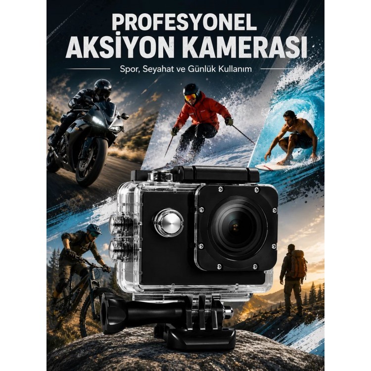 Yüksek Görüntü Kalitesi Sunan 1080P Full HD Aksiyon Kamerası