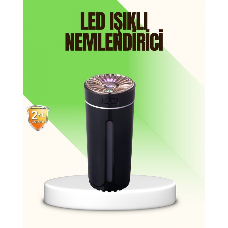 LED Işıklı Aromaterapi Hava Nemlendirici Ultrasonik Sessiz Nem Ayarı