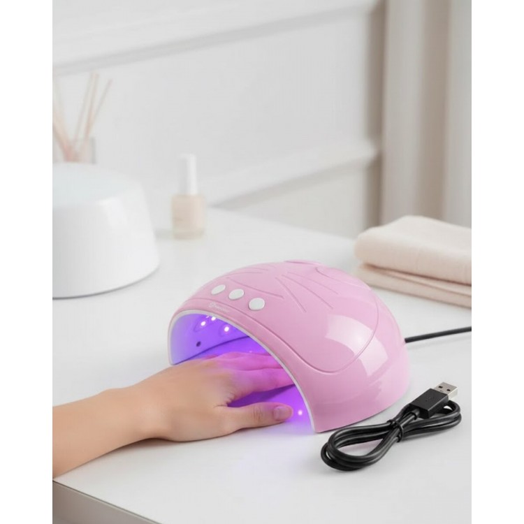 Ultraviyole Işıklı 15 Ledli 45W Oje Kurutucu Makine Pembe