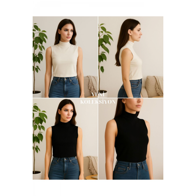 Women's Sleeveless Bodysuit (2 Pieces)-(17952)
