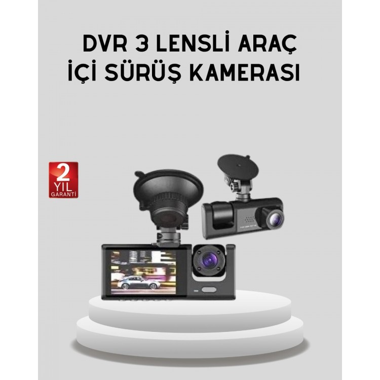 Full HD Triple Camera Dash Cam 170° WideAngled and Parking Assisted