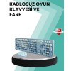 Kablosuz Klavye ve Mouse Seti – Sessiz Tuş Retro Tasarım