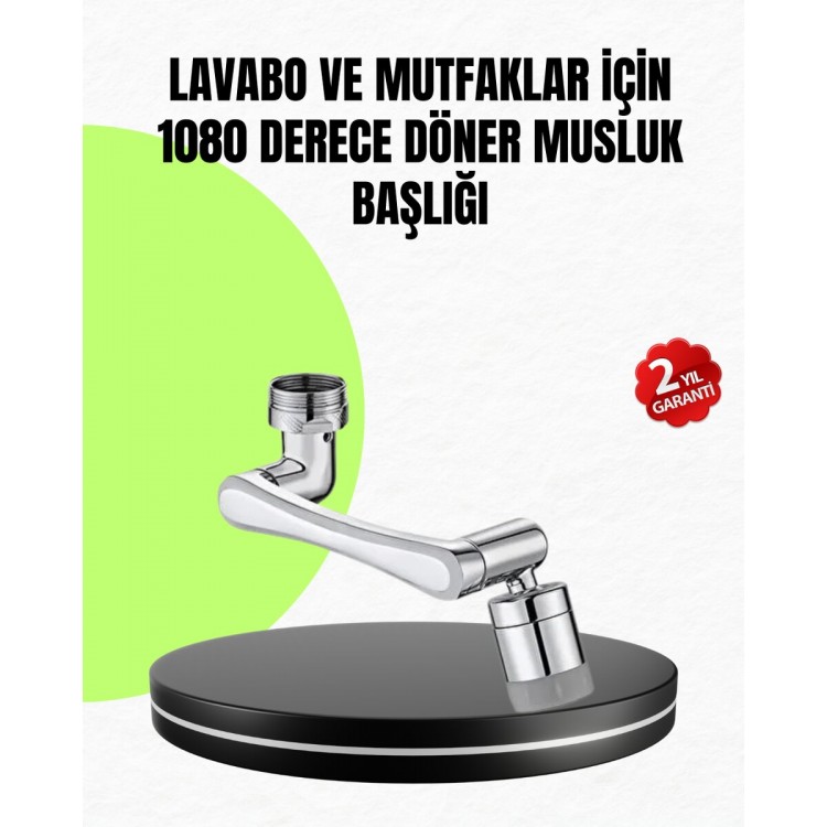 2 Modes 1080° Rotatable Faucet Head Flexible 3Articulated Movable Design