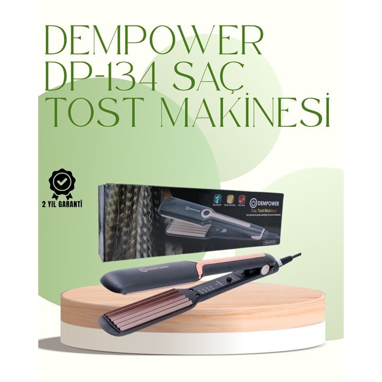 DP-134 Saç Tost Makinesi 220°C Isı Ayarlı 360° Dönebilen Kablo