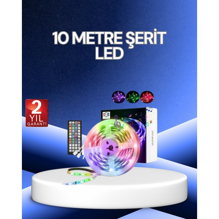 10 Metre Smart Şerit Led Bluetooth Telefon Kontrollü USB Enerjili