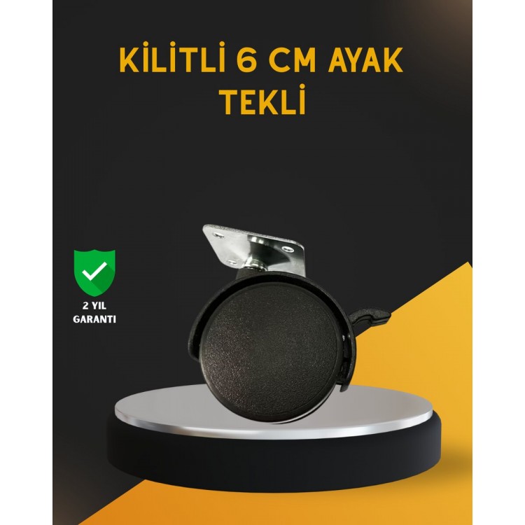 Mobilya İçin Kilitli 6 cm Ayak Tekli Satış