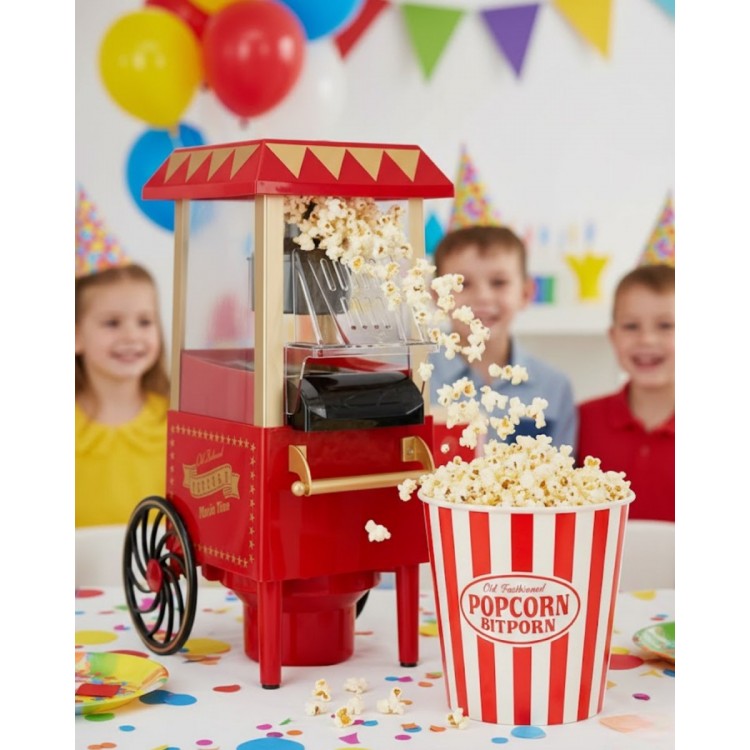 Oil-Free Popcorn Machine That Prepares Popcorn in 5 Minutes