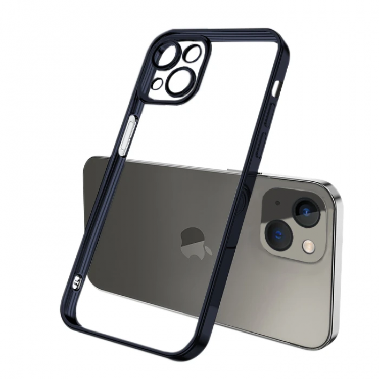 ALLY Fashion Series iPhone 13 6.1inç Kılıf Renkli Kenar Lazer Çerçeveli Silikon Kılıf-(5775)