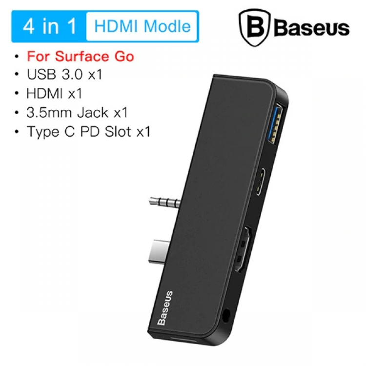 Baseus Multifunctional HUB Surface Go(Type-C+Audio toHD4K+USB3.0+Type-C(data)+Audiok-(5775)