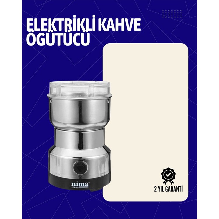 Electric Silent Coffee Grinder | Multifunctional 200WEasy to Clean with EU Plug