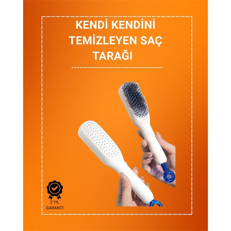Kafa Derisi Masajlı Saç Tarağı – Kendini Temizleyen Anti-Statik